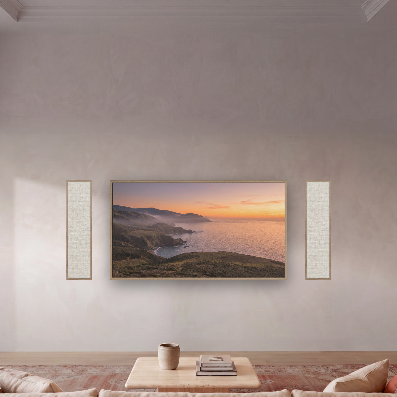 Living room preview with 55 inch TV display