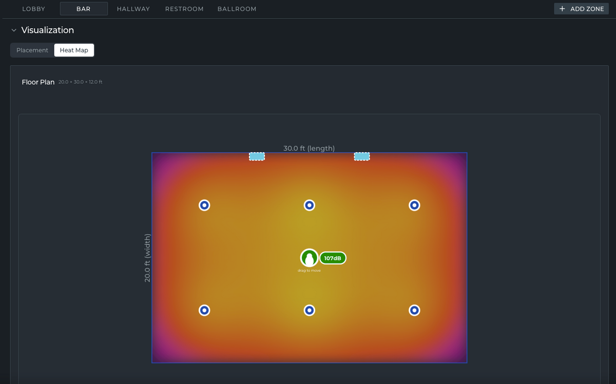 Sonance system calculator - heat map
