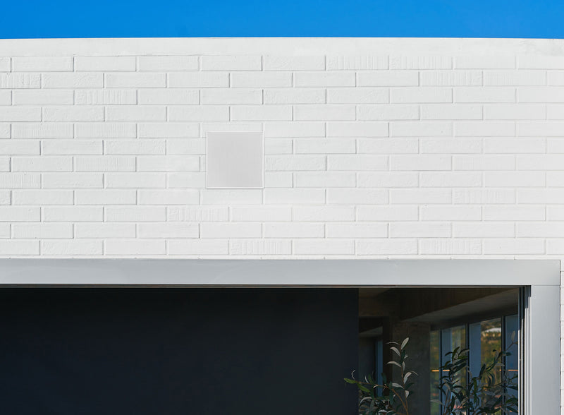 Outdoor speakers in masonry box