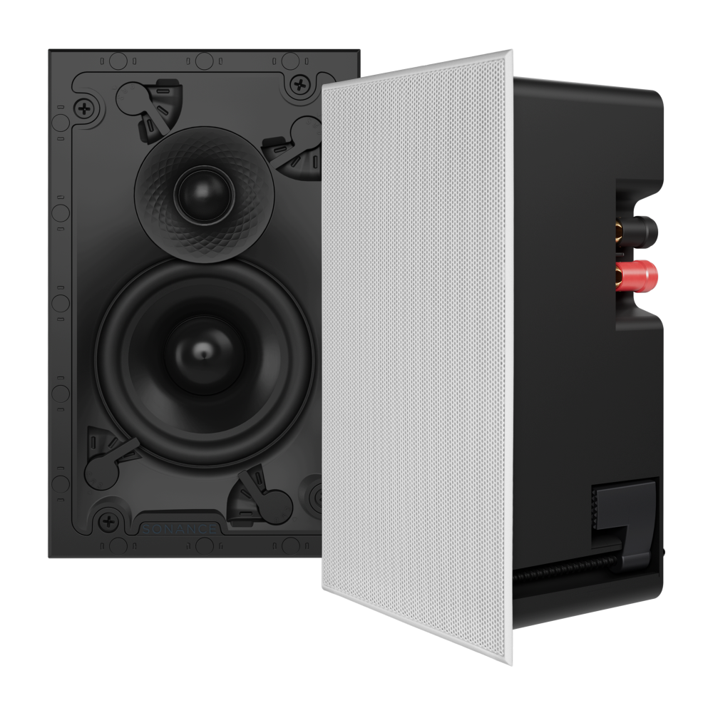 VX42 4" RECTANGLE IN-WALL SPEAKER W/ WHITE MICRO TRIM GRILLE (1 PAIR)