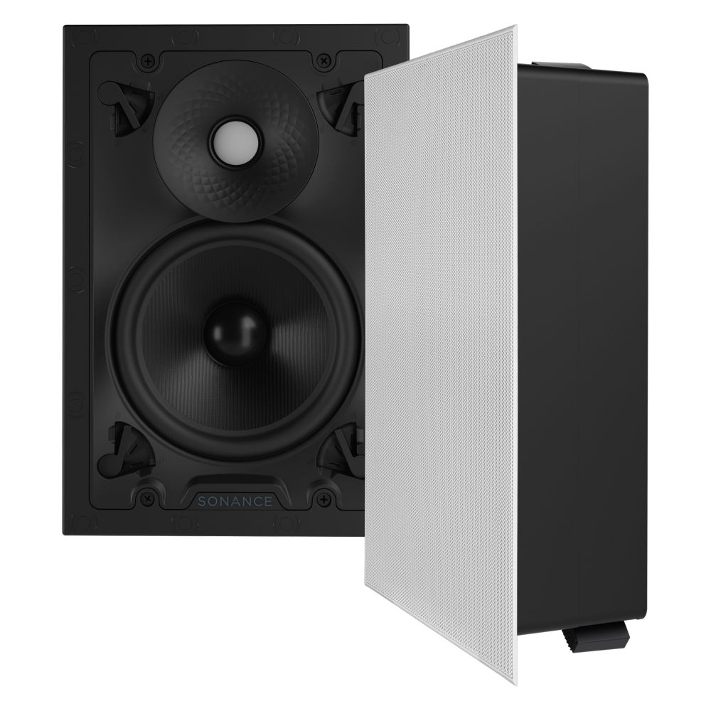 VX66 6" RECTANGLE IN-WALL SPEAKER W/ WHITE MICRO TRIM GRILLE (1 PAIR)