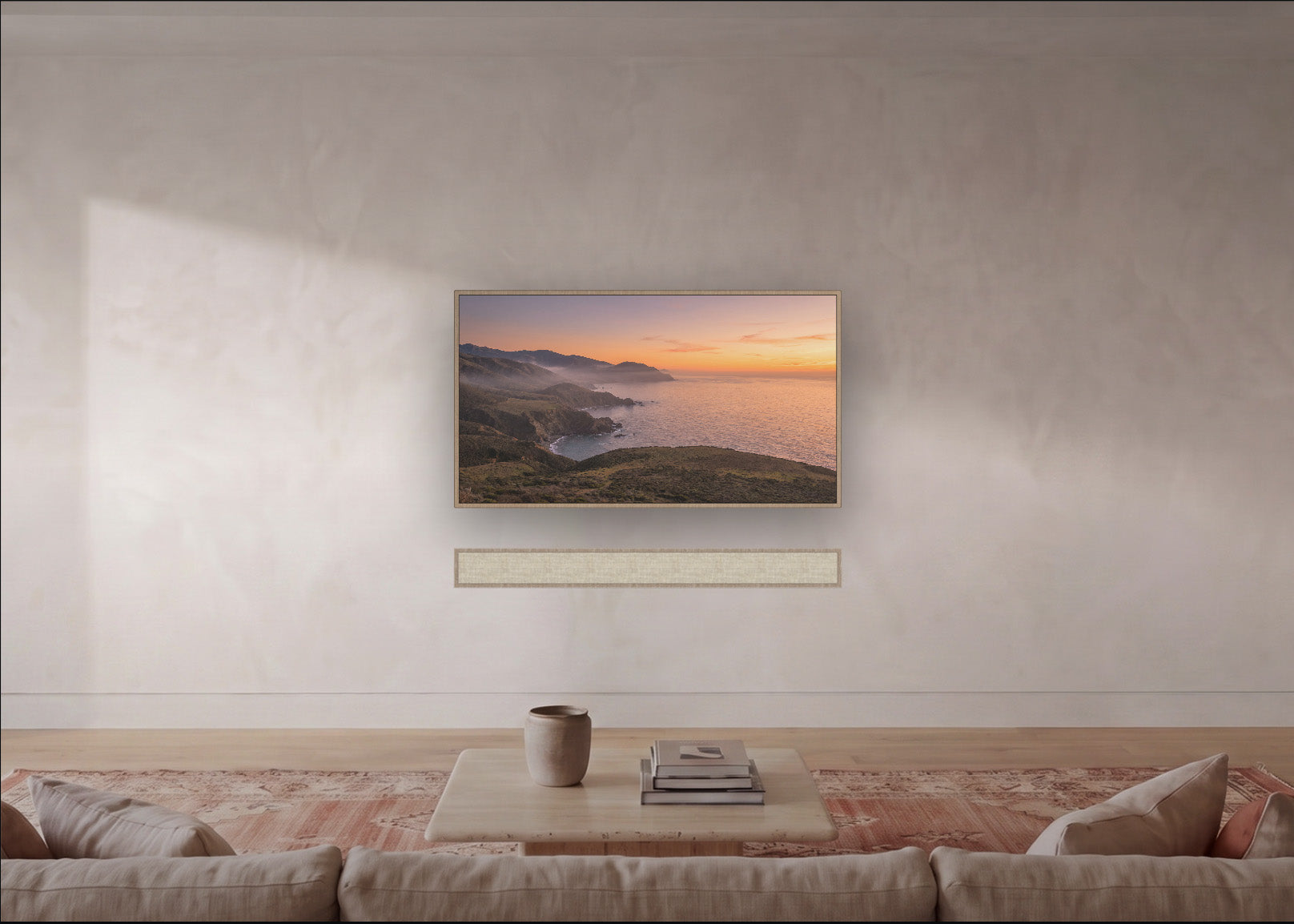 Living room preview with 55 inch TV display