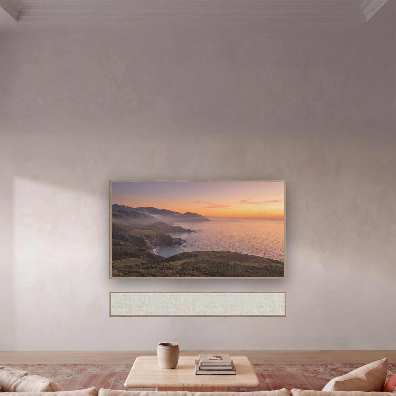Living room preview with 55 inch TV display